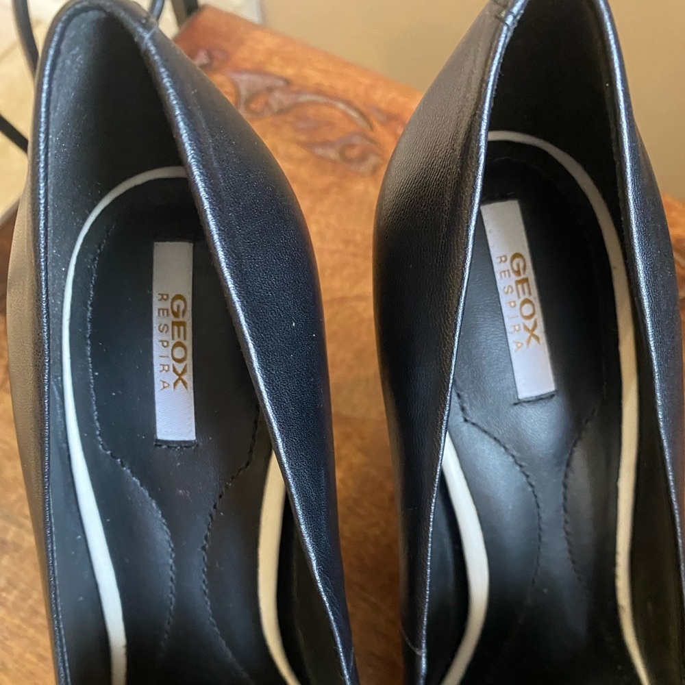 Geox High Heeled Black and White Pattern Shoes Size 36 - Picture 7 of 12